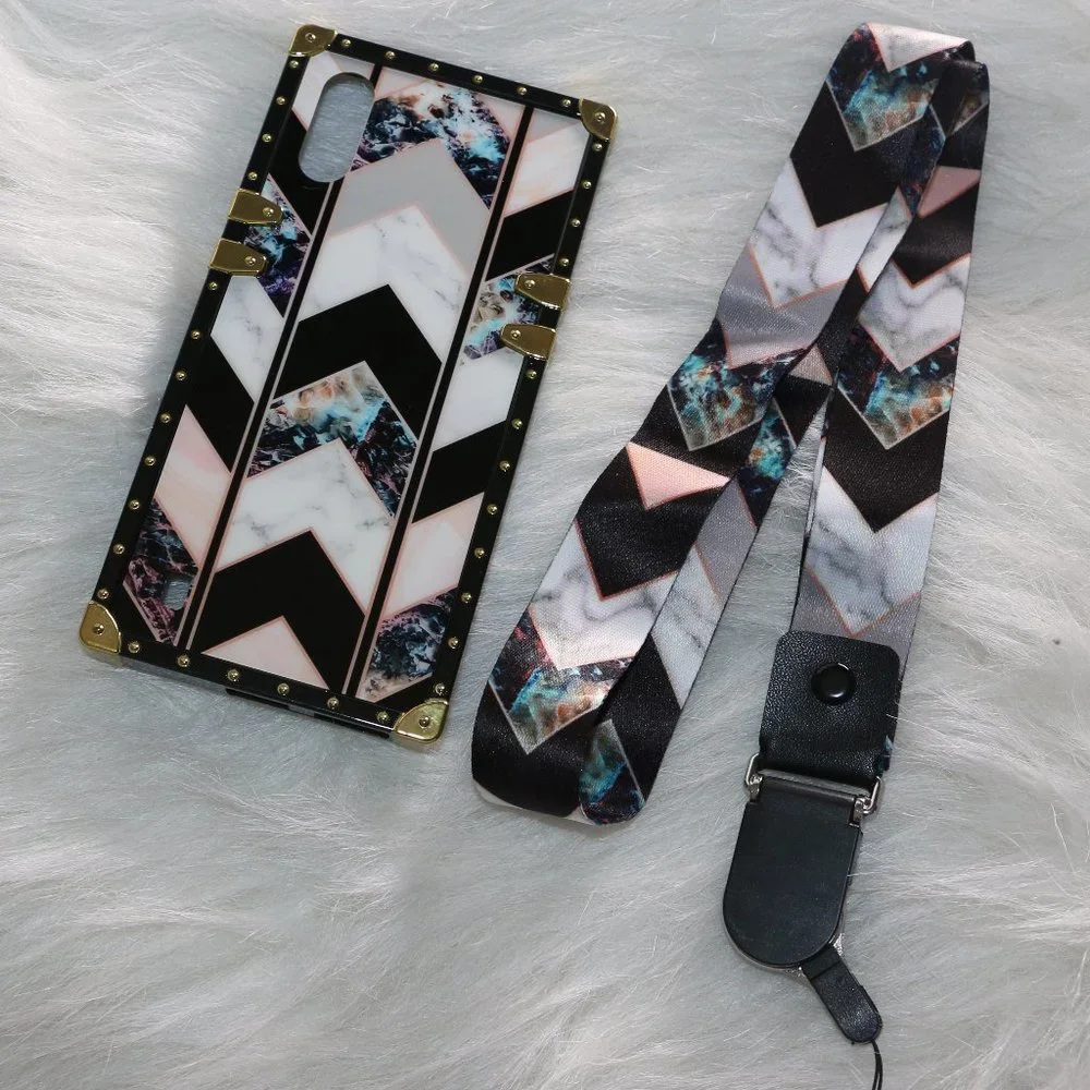 Samsung Galaxy A01 Marbled Chevron Pattern Phone Case - NWT